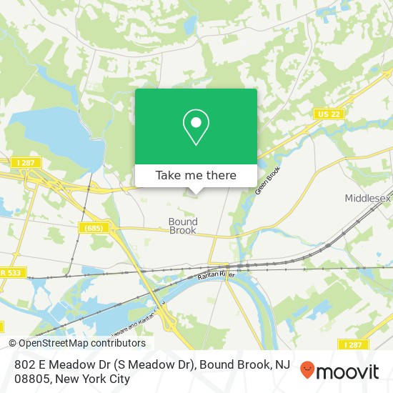 802 E Meadow Dr (S Meadow Dr), Bound Brook, NJ 08805 map