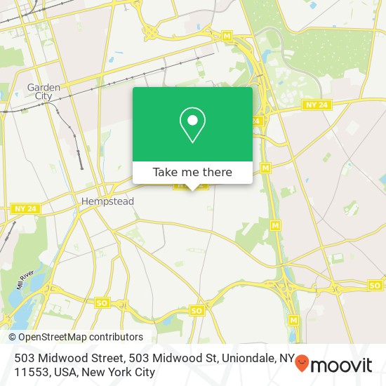 503 Midwood Street, 503 Midwood St, Uniondale, NY 11553, USA map