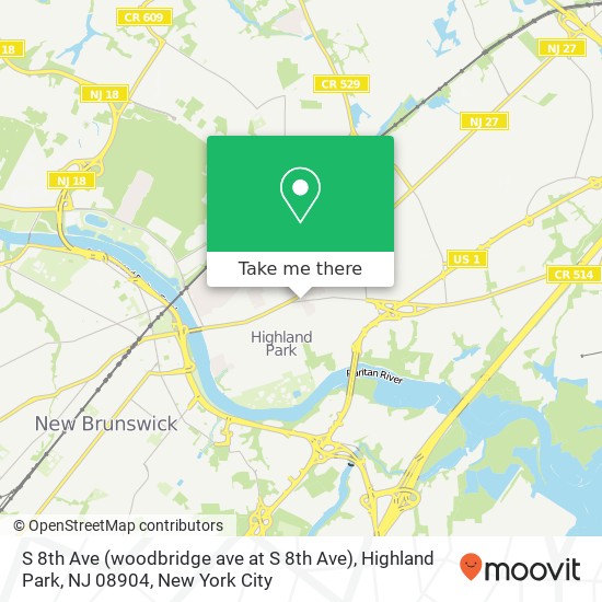 S 8th Ave (woodbridge ave at S 8th Ave), Highland Park, NJ 08904 map