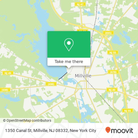 Mapa de 1350 Canal St, Millville, NJ 08332