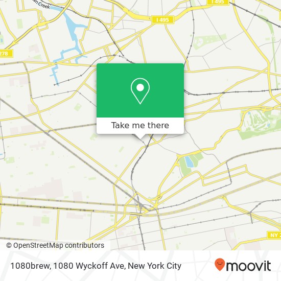 Mapa de 1080brew, 1080 Wyckoff Ave