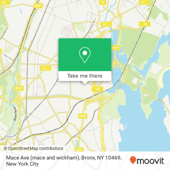 Mapa de Mace Ave (mace and wickham), Bronx, NY 10469