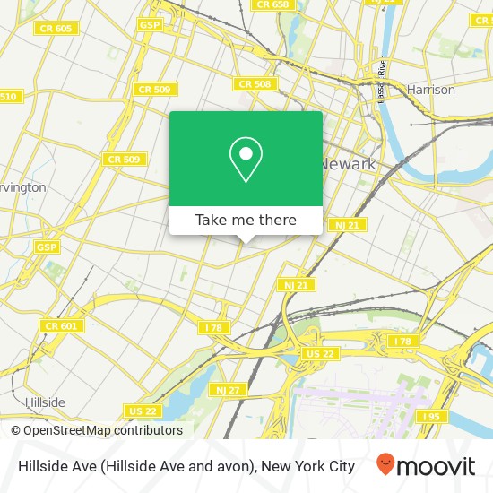 Hillside Ave (Hillside Ave and avon), Newark, NJ 07108 map