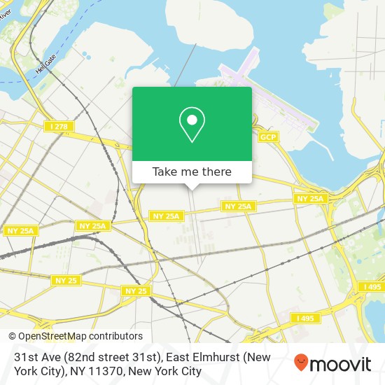 Mapa de 31st Ave (82nd street 31st), East Elmhurst (New York City), NY 11370