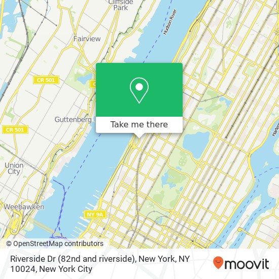 Mapa de Riverside Dr (82nd and riverside), New York, NY 10024
