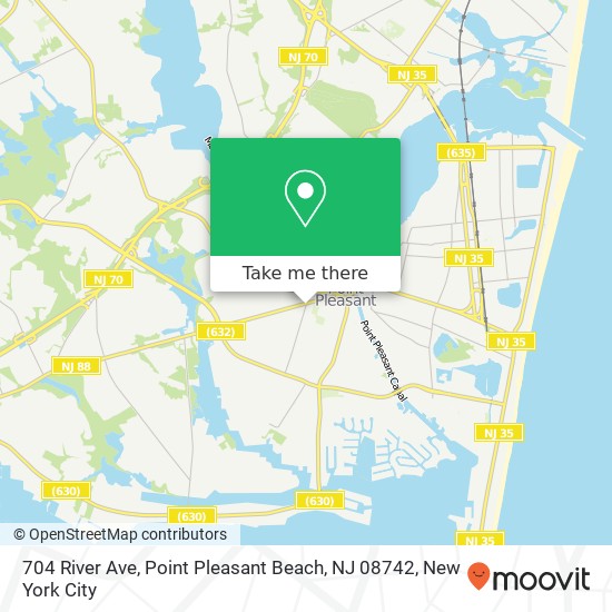 Mapa de 704 River Ave, Point Pleasant Beach, NJ 08742