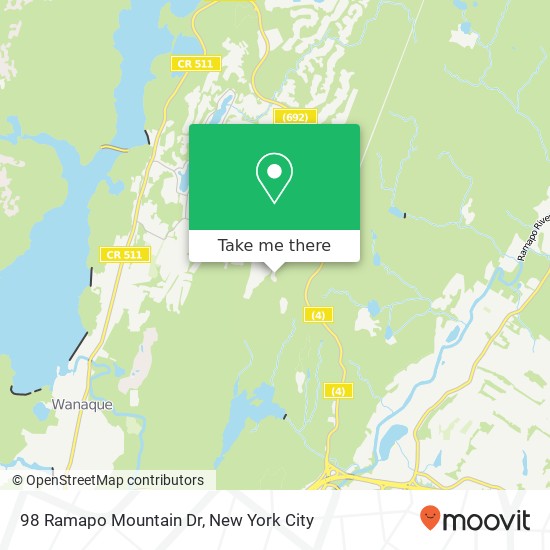 Mapa de 98 Ramapo Mountain Dr, Wanaque, NJ 07465