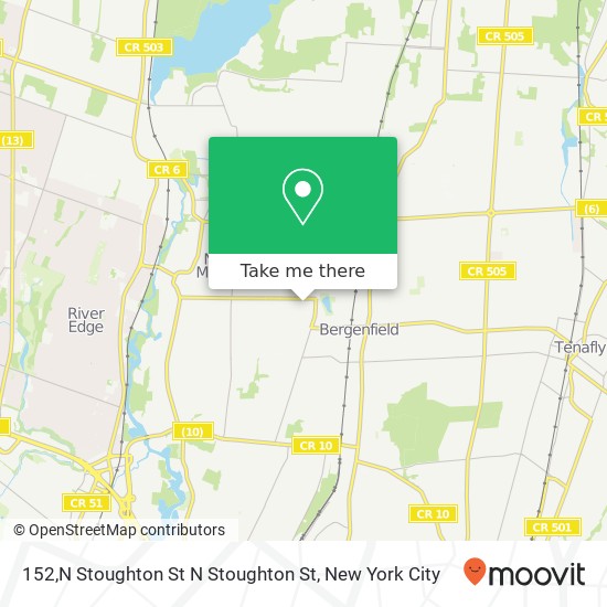 Mapa de 152,N Stoughton St N Stoughton St, Bergenfield, NJ 07621