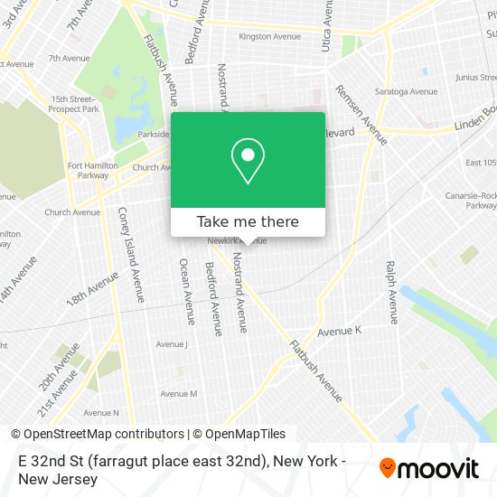 E 32nd St (farragut place east 32nd) map