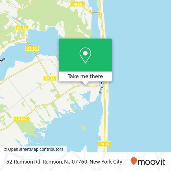 Mapa de 52 Rumson Rd, Rumson, NJ 07760