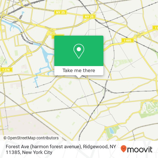 Mapa de Forest Ave (harmon forest avenue), Ridgewood, NY 11385