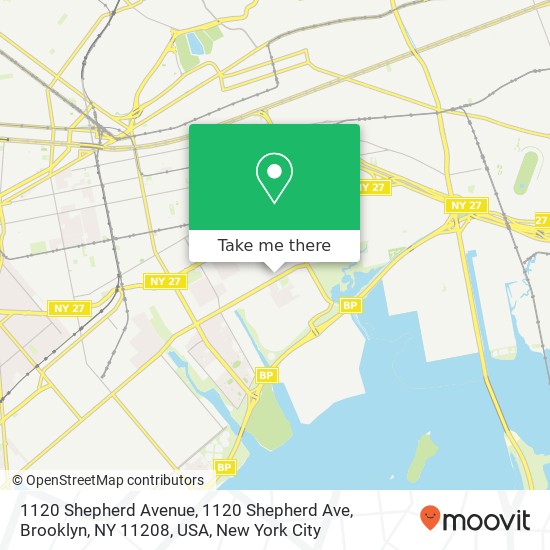 Mapa de 1120 Shepherd Avenue, 1120 Shepherd Ave, Brooklyn, NY 11208, USA
