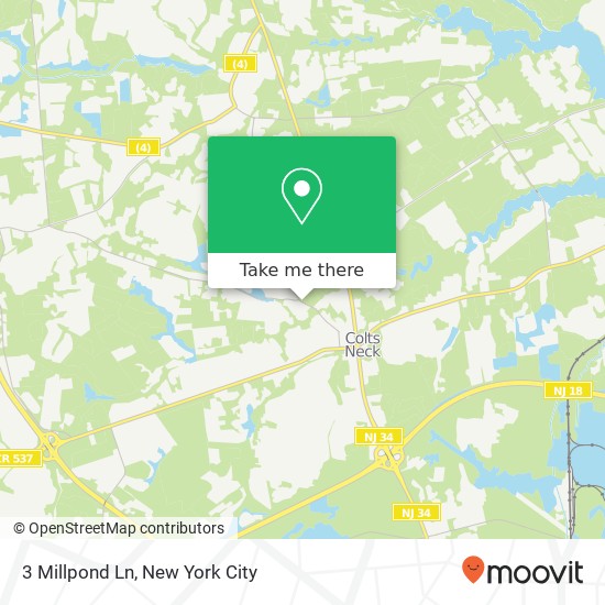 Mapa de 3 Millpond Ln, Colts Neck, NJ 07722