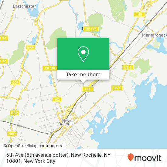 Mapa de 5th Ave (5th avenue potter), New Rochelle, NY 10801