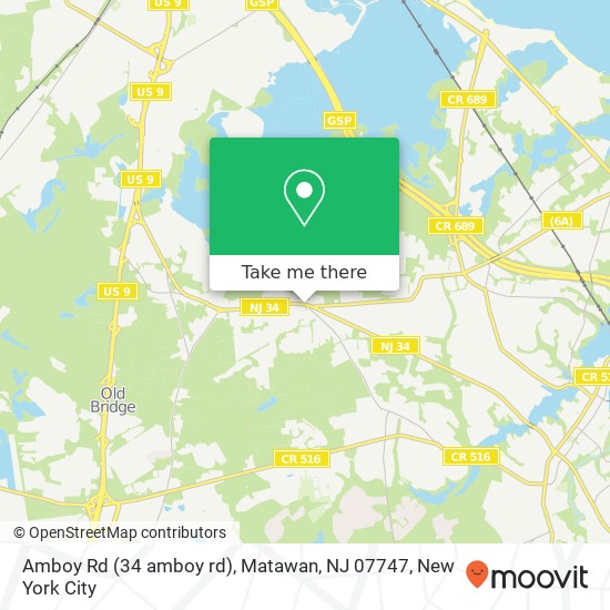 Mapa de Amboy Rd (34 amboy rd), Matawan, NJ 07747