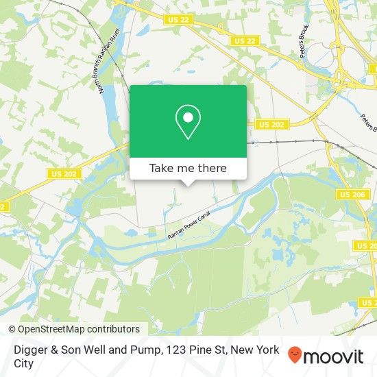 Mapa de Digger & Son Well and Pump, 123 Pine St