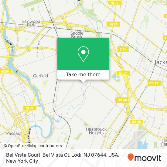 Bel Vista Court, Bel Vista Ct, Lodi, NJ 07644, USA map