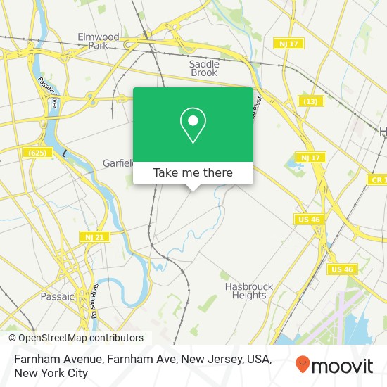 Farnham Avenue, Farnham Ave, New Jersey, USA map