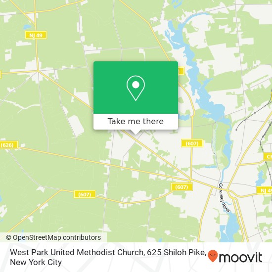 Mapa de West Park United Methodist Church, 625 Shiloh Pike