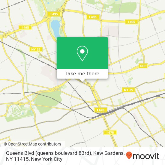 Mapa de Queens Blvd (queens boulevard 83rd), Kew Gardens, NY 11415
