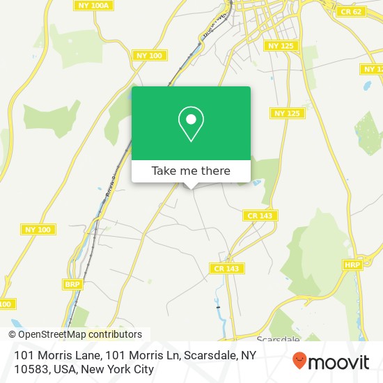 Mapa de 101 Morris Lane, 101 Morris Ln, Scarsdale, NY 10583, USA