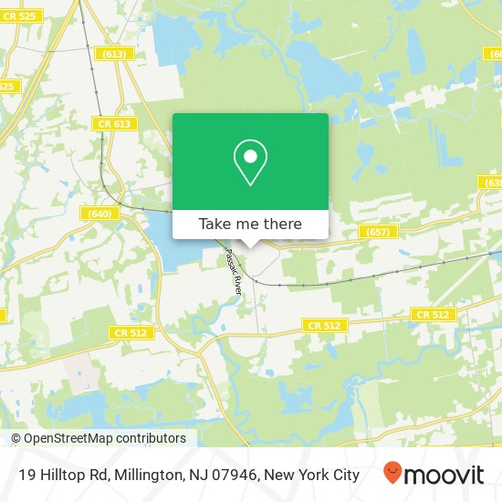 Mapa de 19 Hilltop Rd, Millington, NJ 07946