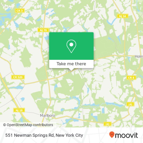 Mapa de 551 Newman Springs Rd, Marlboro, NJ 07746