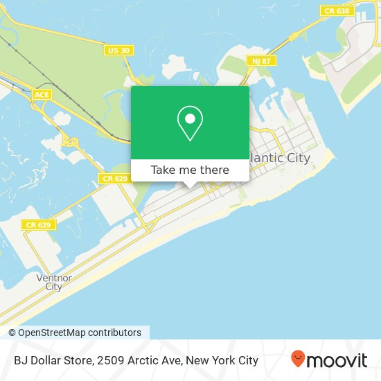 Mapa de BJ Dollar Store, 2509 Arctic Ave