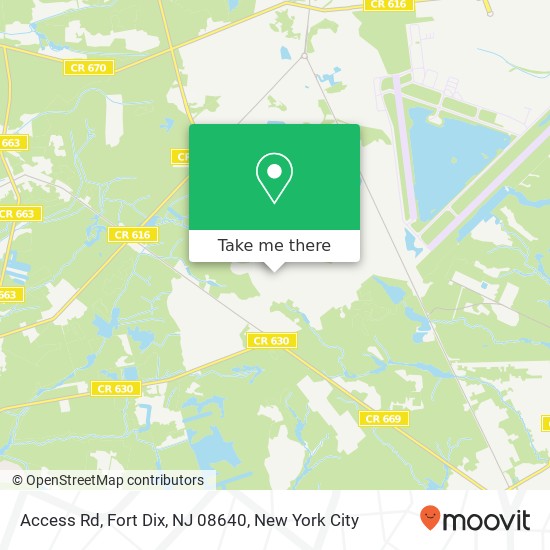 Mapa de Access Rd, Fort Dix, NJ 08640