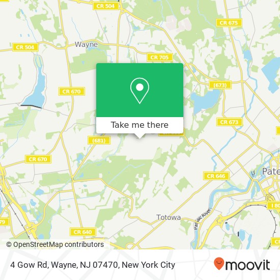 Mapa de 4 Gow Rd, Wayne, NJ 07470