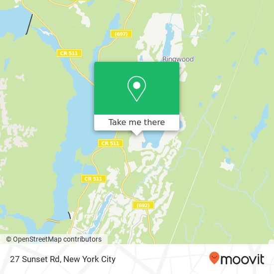 Mapa de 27 Sunset Rd, Ringwood (SKYLINE LAKES), NJ 07456