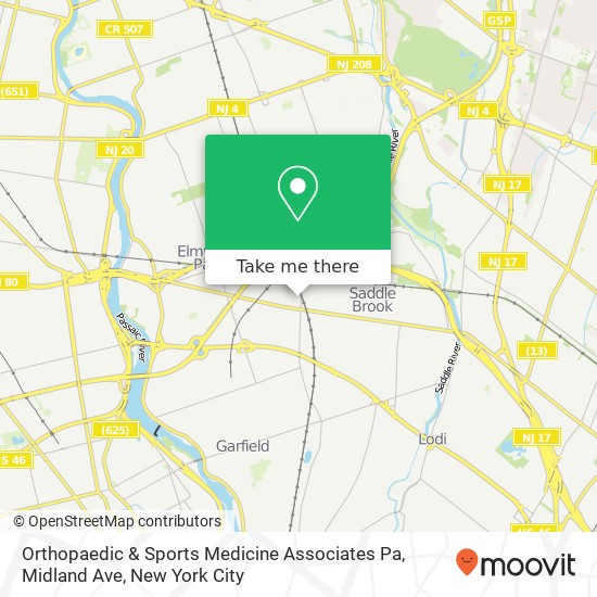 Orthopaedic & Sports Medicine Associates Pa, Midland Ave map