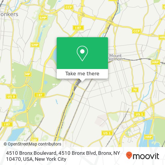 Mapa de 4510 Bronx Boulevard, 4510 Bronx Blvd, Bronx, NY 10470, USA