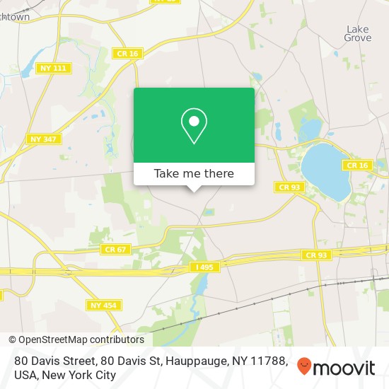 80 Davis Street, 80 Davis St, Hauppauge, NY 11788, USA map