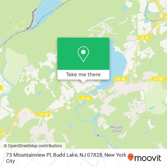 Mapa de 73 Mountainview Pl, Budd Lake, NJ 07828