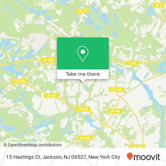 Mapa de 15 Hastings Ct, Jackson, NJ 08527