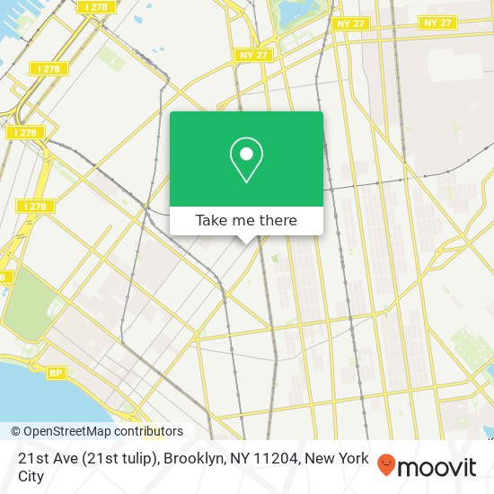 21st Ave (21st tulip), Brooklyn, NY 11204 map