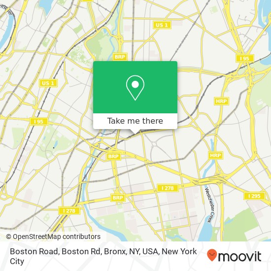 Mapa de Boston Road, Boston Rd, Bronx, NY, USA