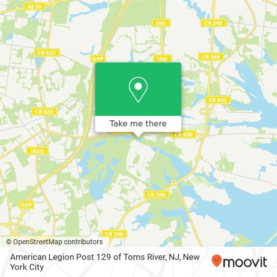 Mapa de American Legion Post 129 of Toms River, NJ