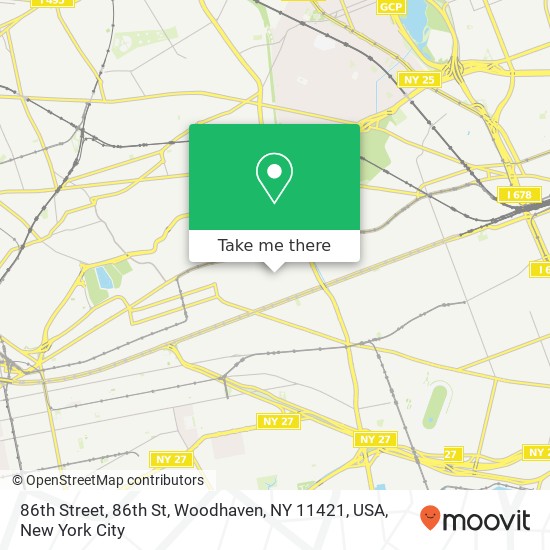 Mapa de 86th Street, 86th St, Woodhaven, NY 11421, USA