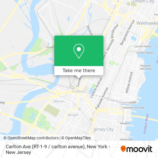 Carlton Ave (RT-1-9 / carlton avenue) map