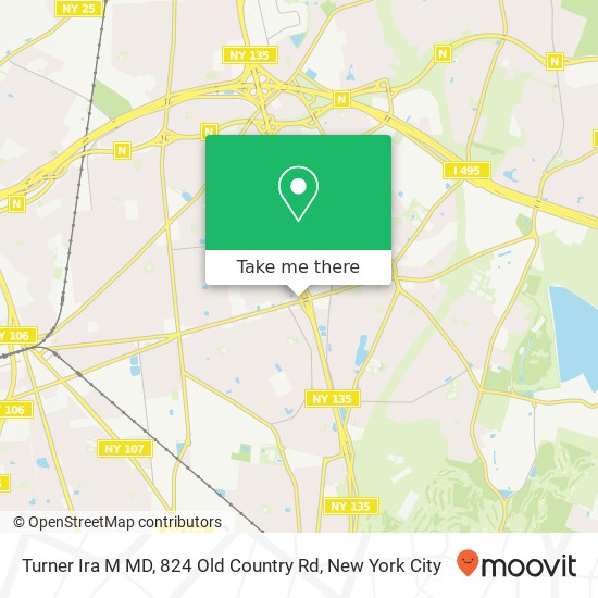 Turner Ira M MD, 824 Old Country Rd map