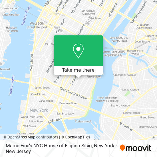 Mapa de Mama Fina's NYC House of Filipino Sisig
