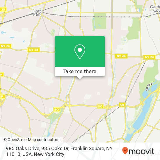 985 Oaks Drive, 985 Oaks Dr, Franklin Square, NY 11010, USA map