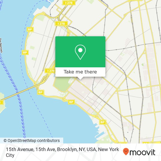 15th Avenue, 15th Ave, Brooklyn, NY, USA map