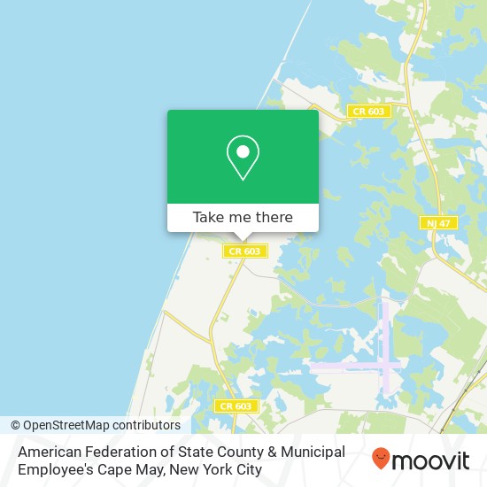 American Federation of State County & Municipal Employee's Cape May, 1301 Bayshore Rd map