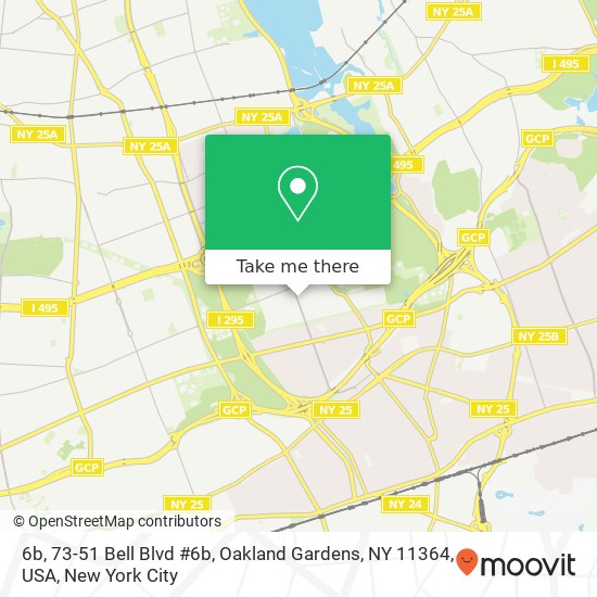 Mapa de 6b, 73-51 Bell Blvd #6b, Oakland Gardens, NY 11364, USA