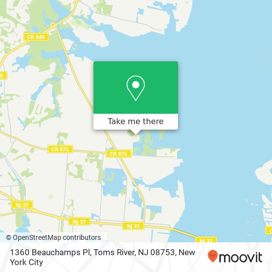1360 Beauchamps Pl, Toms River, NJ 08753 map