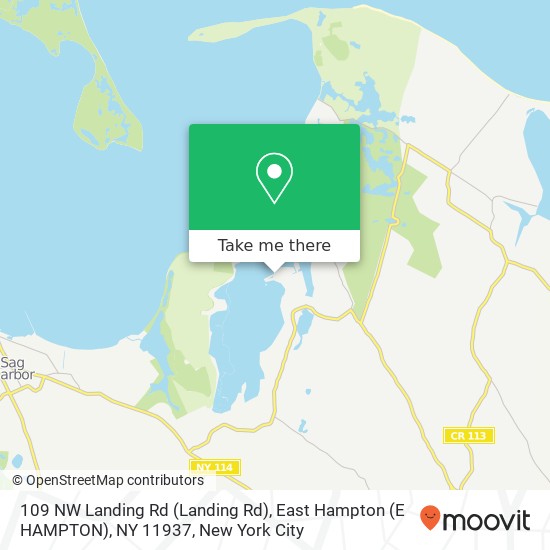 109 NW Landing Rd (Landing Rd), East Hampton (E HAMPTON), NY 11937 map