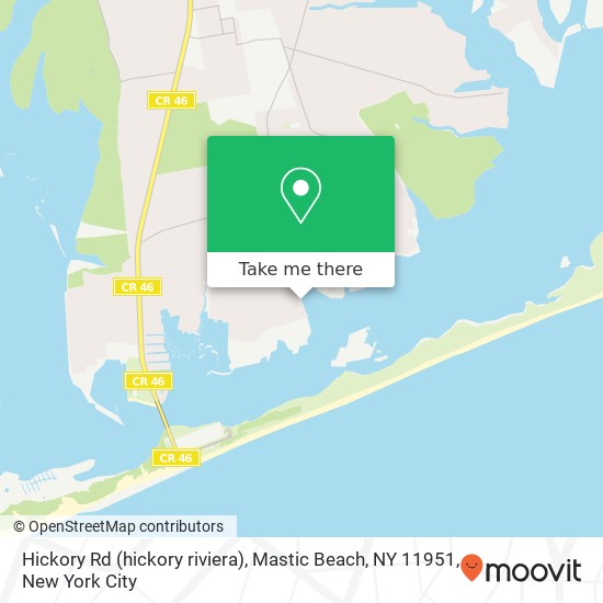 Mapa de Hickory Rd (hickory riviera), Mastic Beach, NY 11951